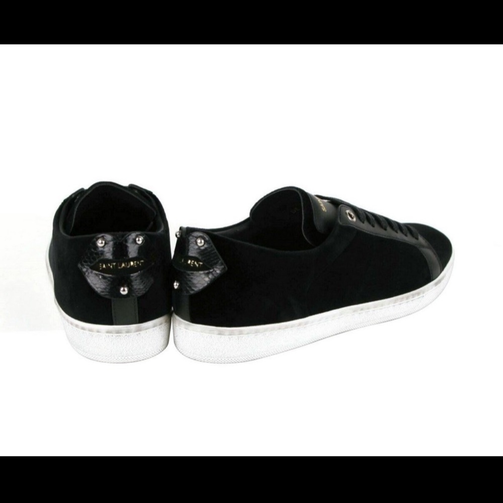 Saint Laurent Velvet & Leather Sneakers - Picture 4 of 13